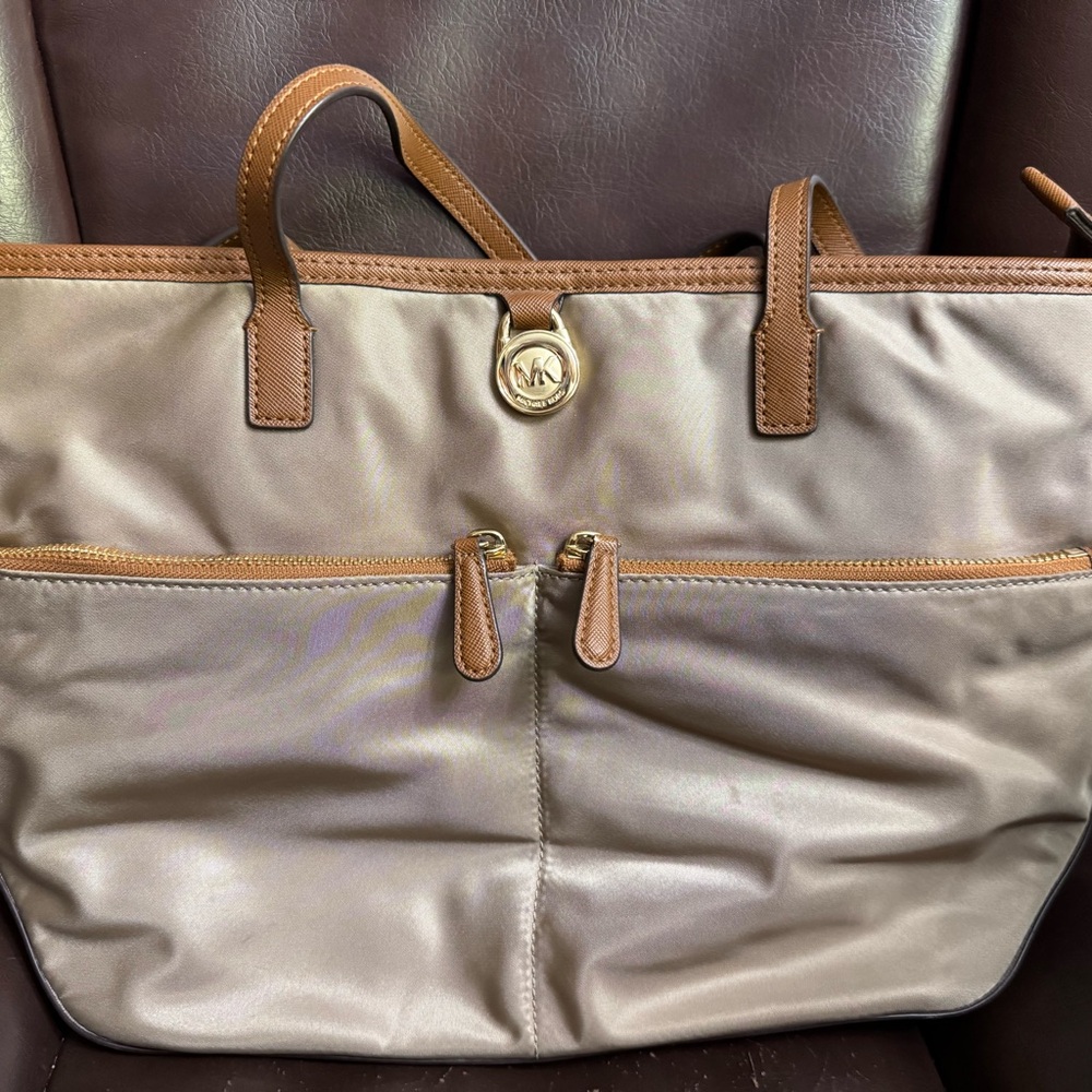 Michael Kors Beige and Brown Tote Bag